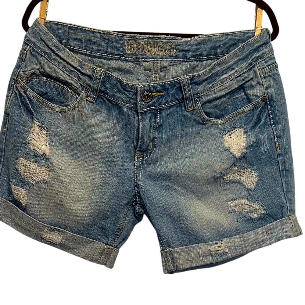 Bongo Distressed Blue Denim Shorts Size13